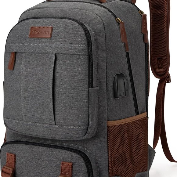 Canvas Laptop Backpack,Bag for Men Women,Travel Work Rucksack Fits 15.6 Inch Lap